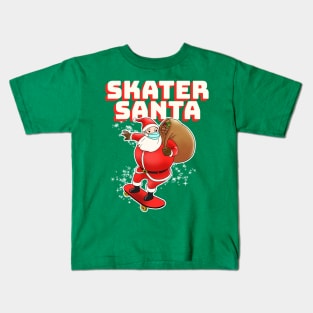 Skater Santa Skateboarding Santa Xmas 2020 Kids T-Shirt